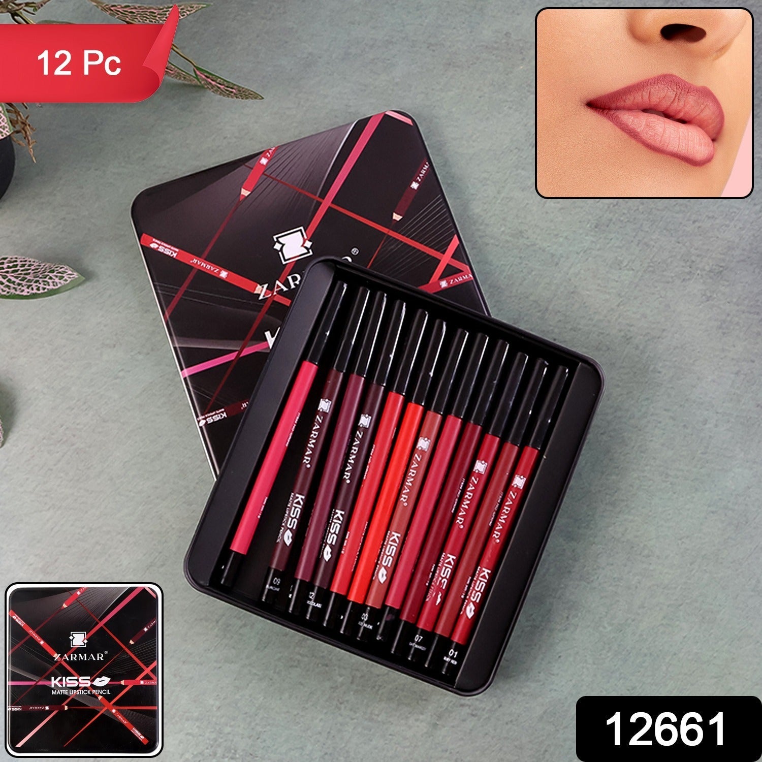 Matte lipstick pencil set 12pc