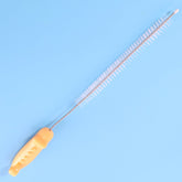Ergonomic bottle spout cleaning brush with flexible handle