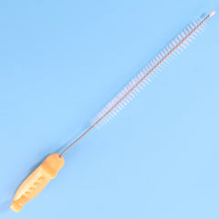 Ergonomic bottle spout cleaning brush with flexible handle
