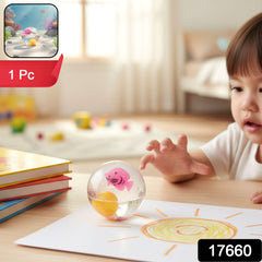 Impact-activated LED flashing light on bouncy ball