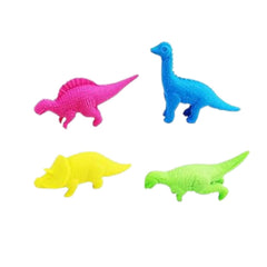 Close-up of colorful dinosaur erasers for kids