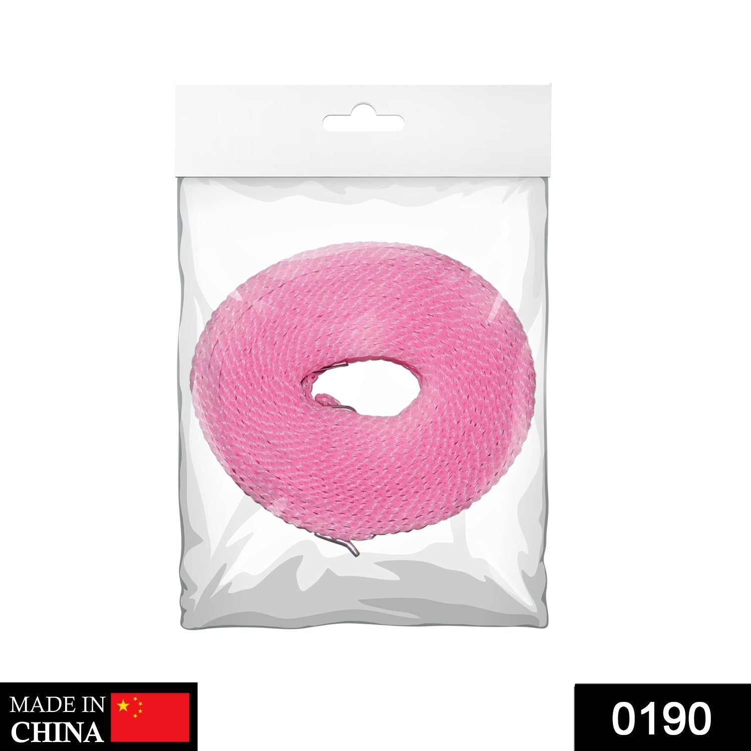 5 meter nylon clothes drying line with stainless steel hooks