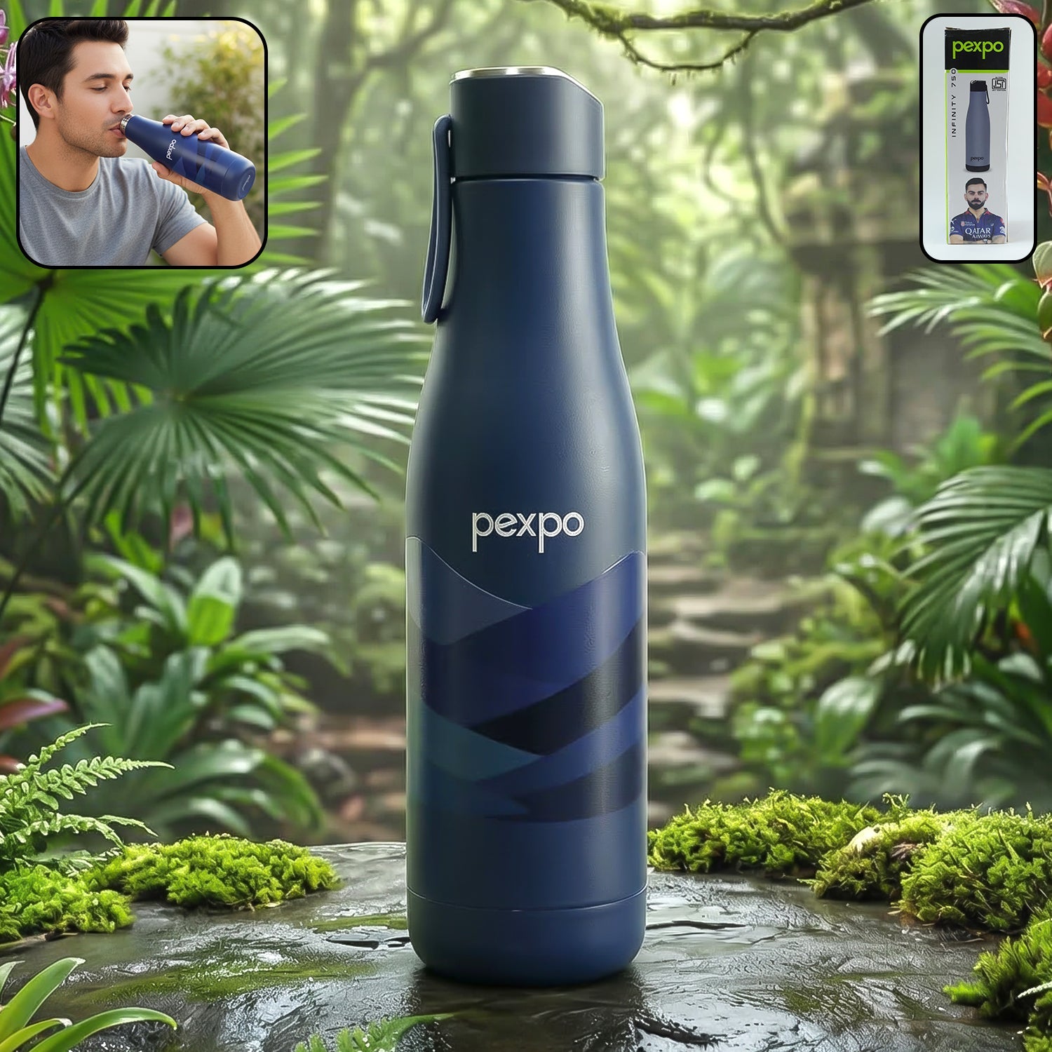 Pexpo Infinity Art vacuum insulated stainless steel water bottle