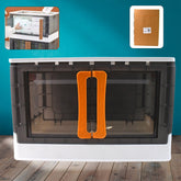 Plastic folding wardrobe storage organizer with double doors and wheels