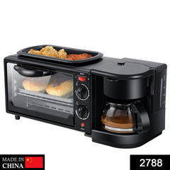 Compact 3-in-1 portable breakfast station with removable trays