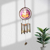 Lord Ganesh Wind Chimes hanging outdoors with vibrant colors