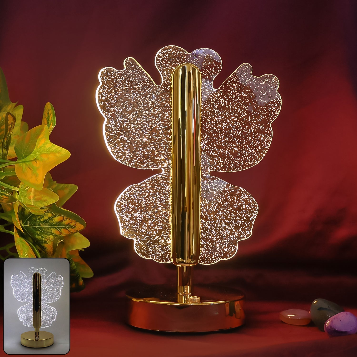 Luxury Crystal Table Lamp with Four-Leaf Clover Design