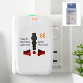 Universal Travel Adapter front view with all plug types