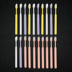 Closeup of soft toothbrush bristles