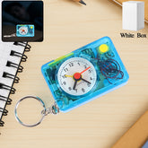 Mini Alarm Clock Keychain – 1PC Portable Quartz Analog Clock Key Ring