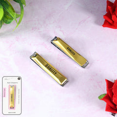 Close-up view of stainless steel nail clippers blade and nail file