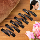Metal Tik Tak Hair Clips 12-Pc Set Matt Black