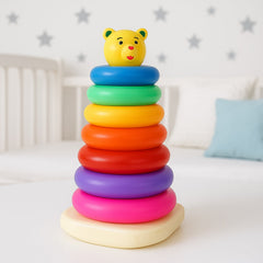 Jumbo plastic teddy bear stacking rings toy for kids