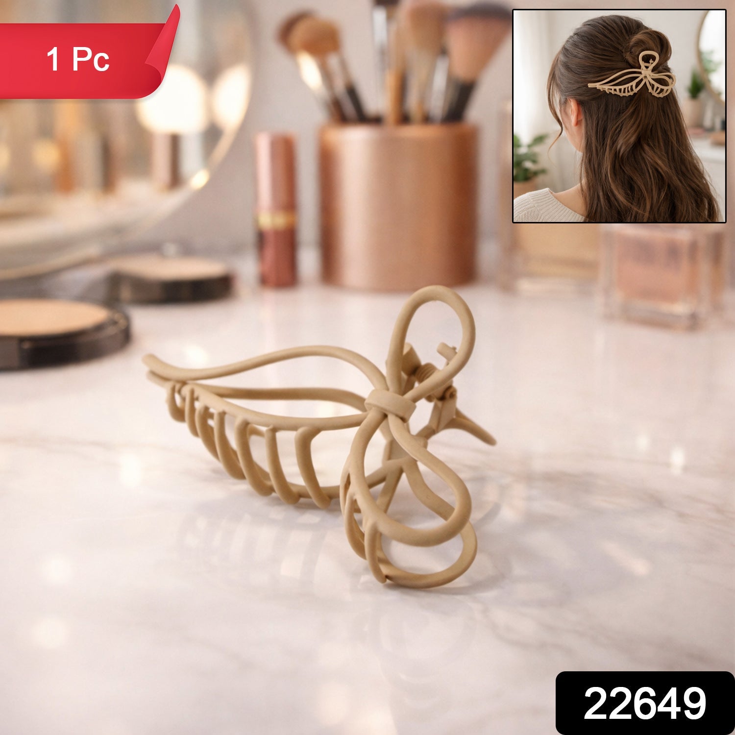 Elegant bow-shaped hair claw clip