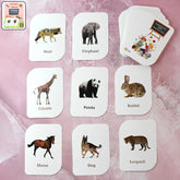 Kidkraft 32-piece animal flash cards set in box
