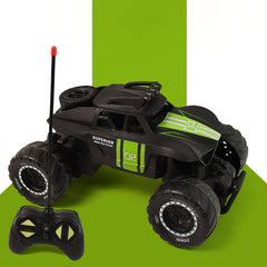 Electroplay black & green remote control monster truck toy with oversized tires