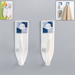 Set of strong self-adhesive multipurpose wall hooks on a white background