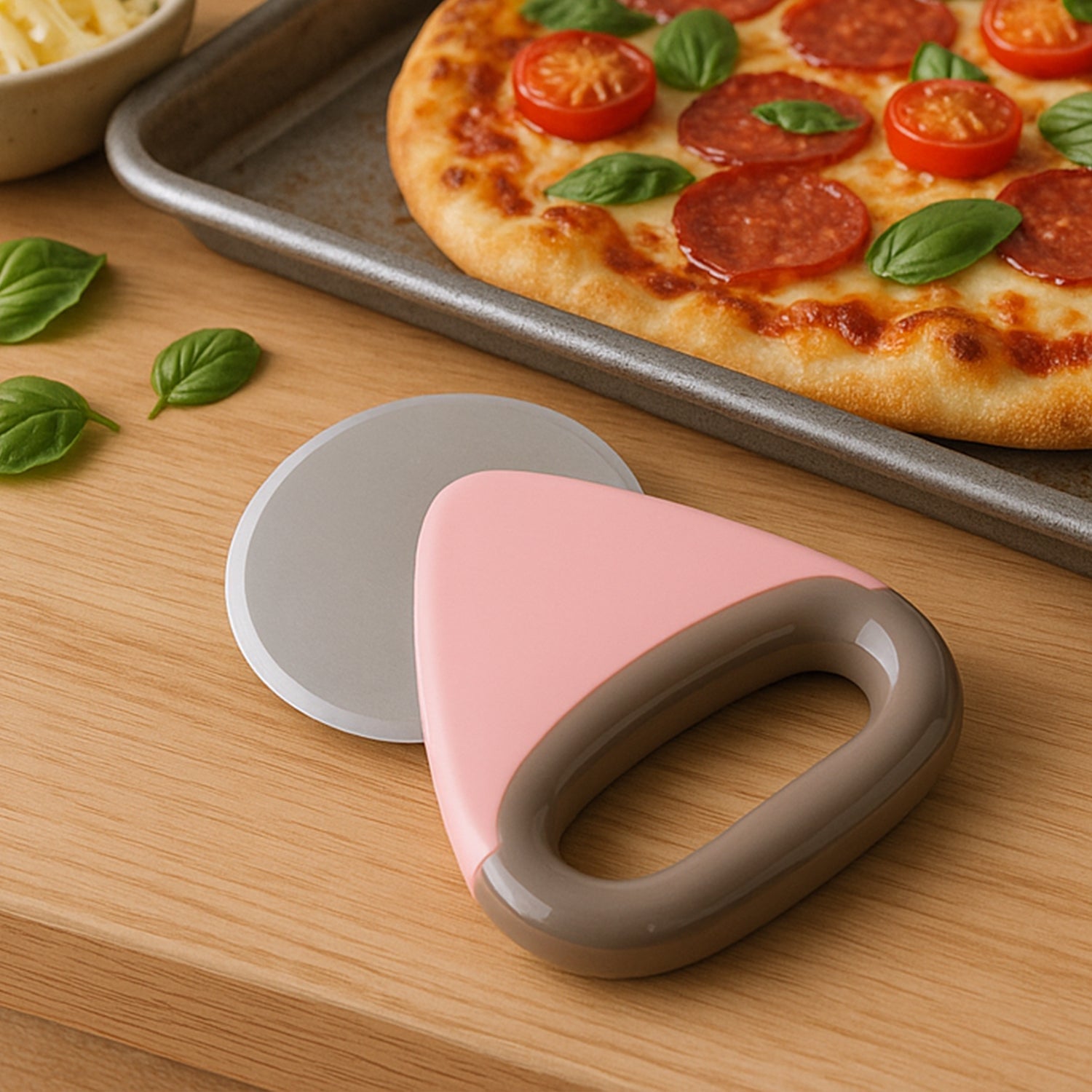 HomeChef Ergonomic Pizza Cutter with stainless steel blade
