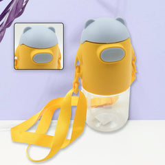 Water bottle displaying leakproof lid and straw