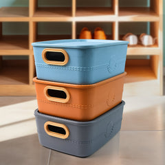 3-Piece Multipurpose Plastic Storage Baskets set with handles in vibrant colors