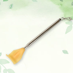 Close-up of anti-slip rubber handle on back scratcher