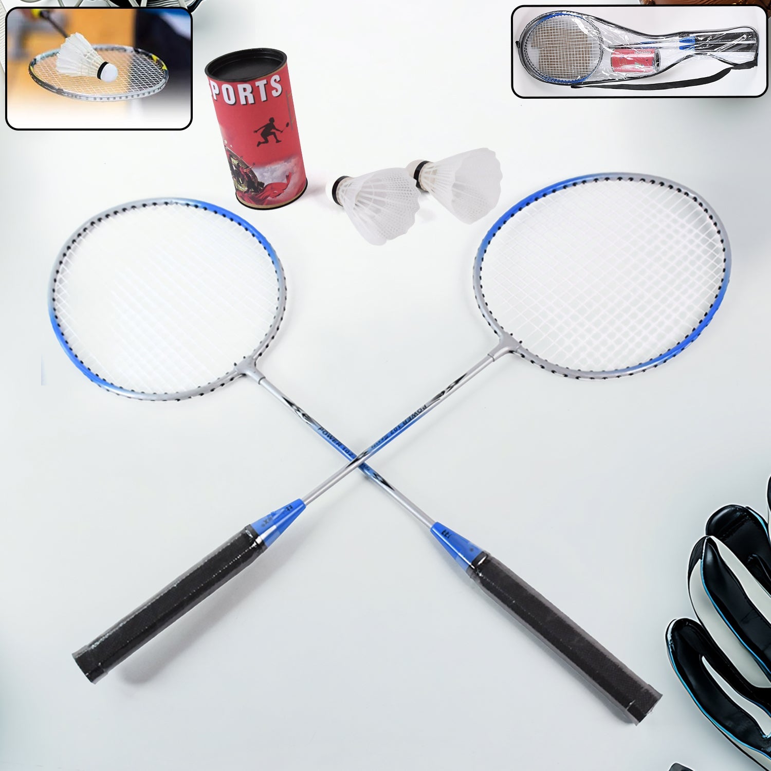 Konex Premium Badminton Set with Metal Rackets and Carry Case