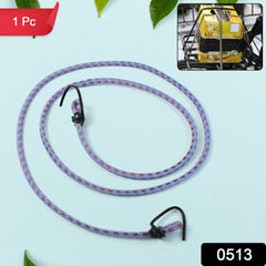 Stretch cord bungee strap securing luggage on vehicle