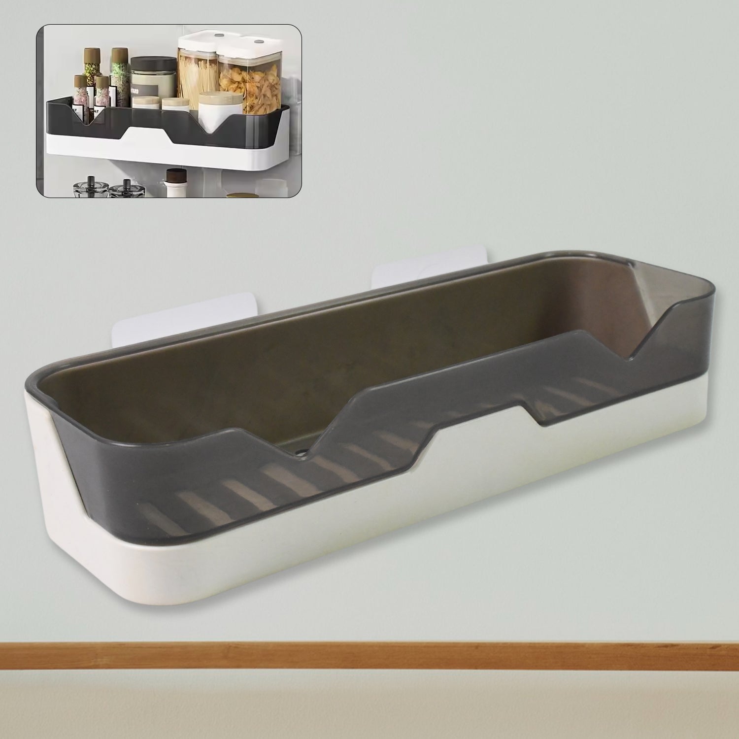 StickUp Shower Organizer installed on bathroom wall