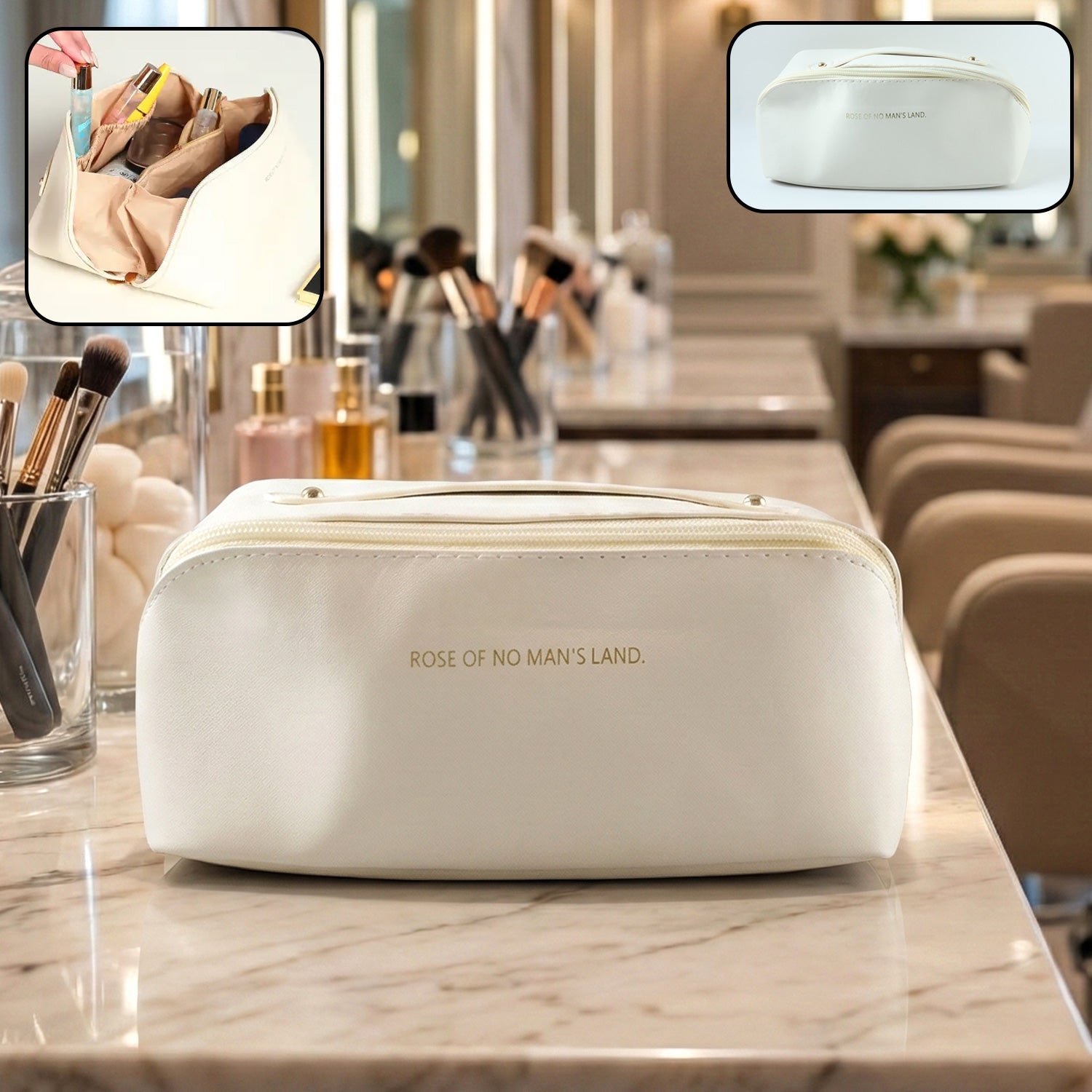 Premium travel makeup and toiletry organizer pouch
