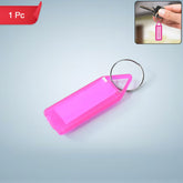 Clear assorted color keychain ID tag with split ring