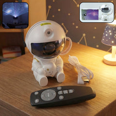 Astronaut Galaxy Star Projector Night Light angled view