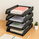 4-layer multifunctional office file rack with drawers on desk