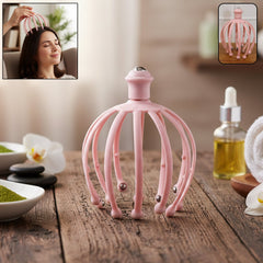 Manual scalp massager with rolling ball tips