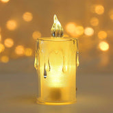 Diwali LED Candle with crystal glitter effect shimmering elegantly.