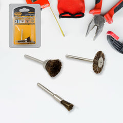 Set of 3 brass wire wheels for rust removal and metal grinding