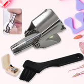 Stainless steel manual nose hair clipper with brush and plastic case