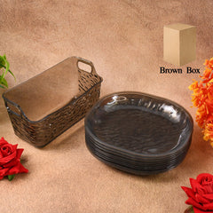 10-piece reusable plastic household dinner plates set