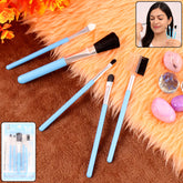 Professional 5-piece makeup brush kit with soft synthetic bristles