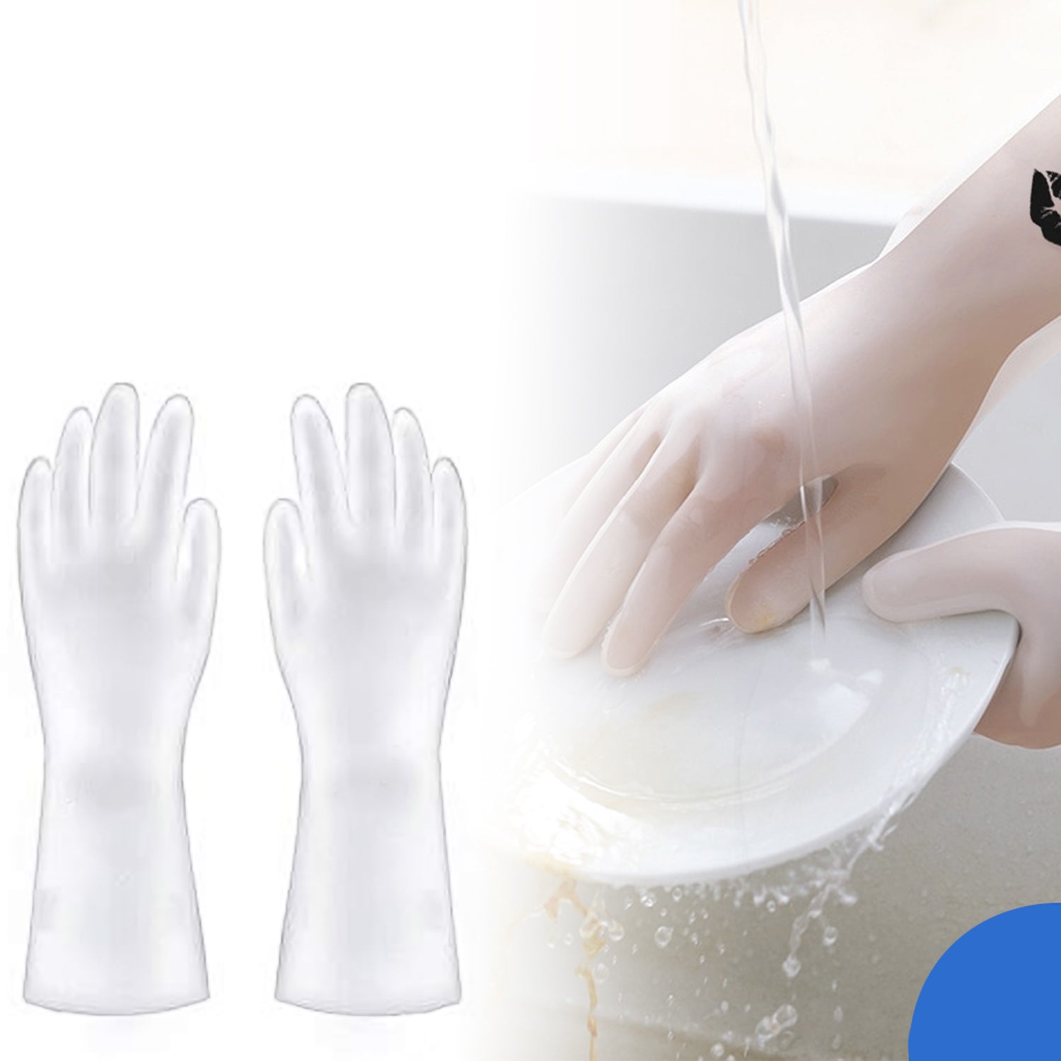 Durable multipurpose PVC cleaning gloves in kitchen setting