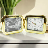 Sleek foldable desk clock in closed position