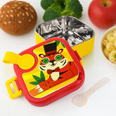 Ganesh Tangy Kids Stainless Steel Lunch Box with Tiger Cartoon Design