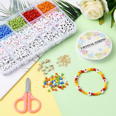 DIY Bracelet Making Kit with colorful beads & alphabet letters