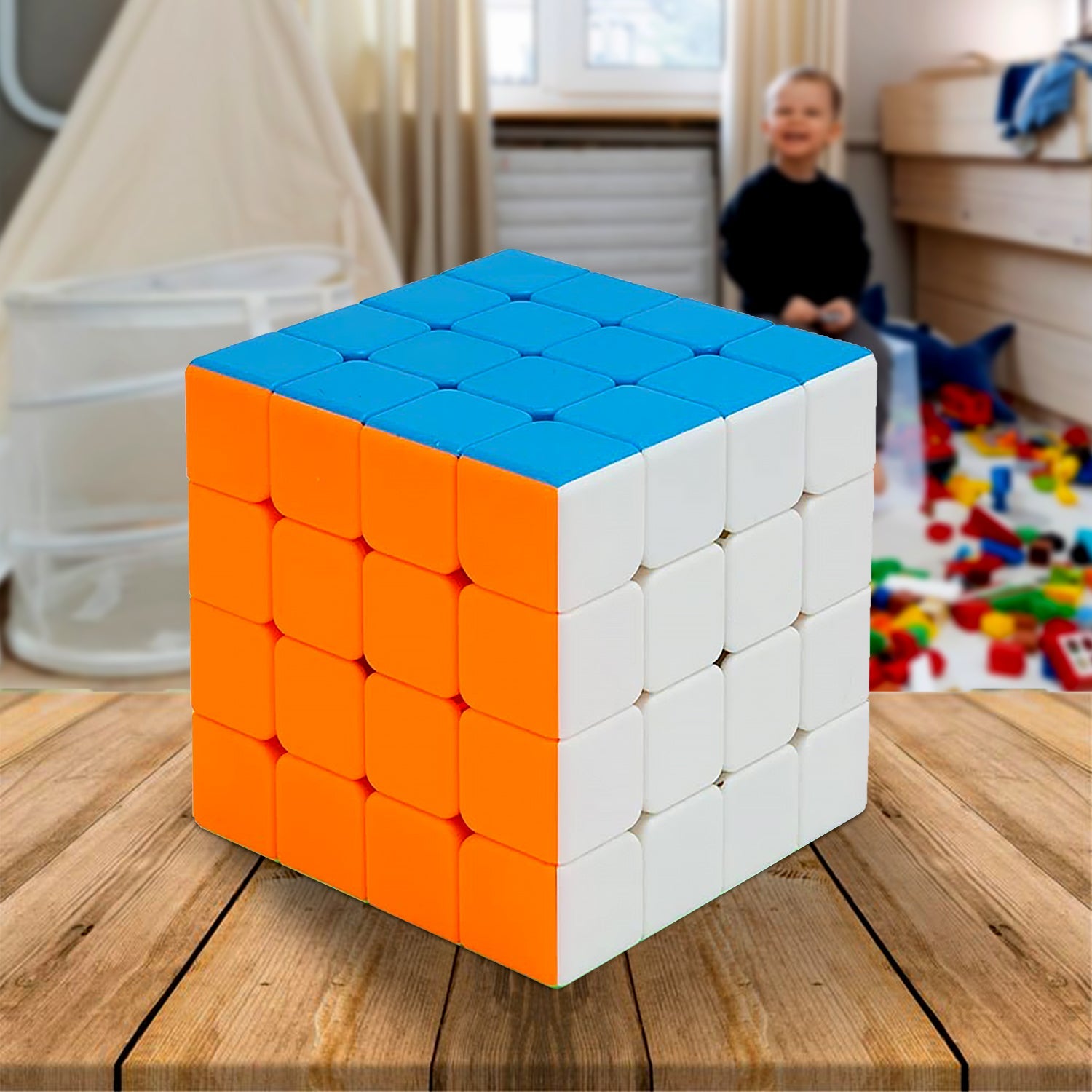 Front view of 4x4x4 High Speed Stickerless Magic Cube Puzzle