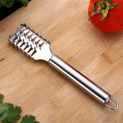 Close-up of fish scale remover serrated sawtooth edge