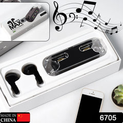 Black touch control wireless earbuds