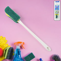 Pro Clean long handle bottle and glass cleaning brush with dual-layer scrub head