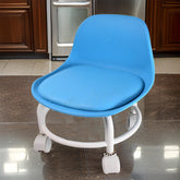 Plastic low round rolling stool with wheels in mix color