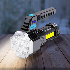 USB rechargeable portable 7 LED COB flashlight with side light