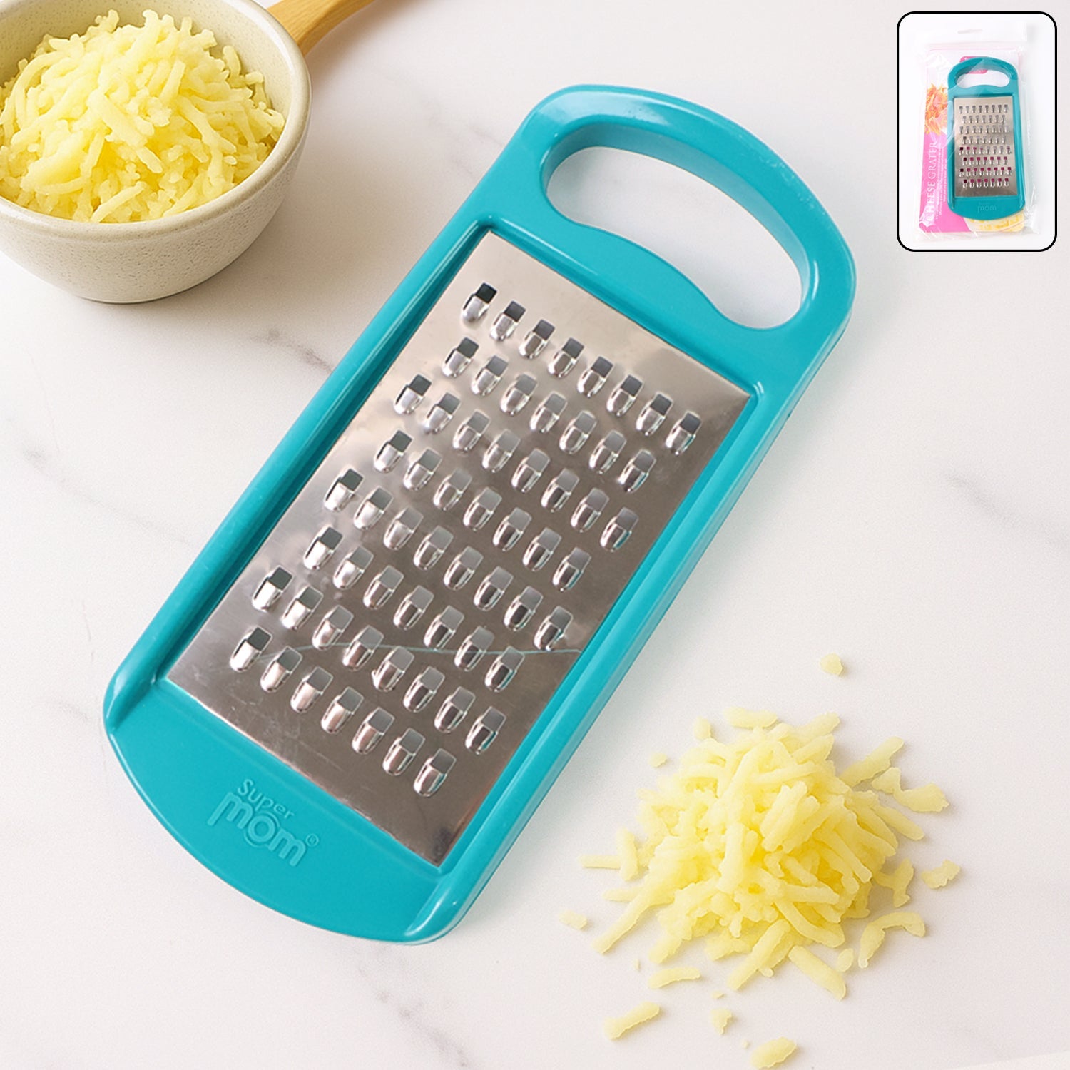 Supermom cheese and vegetable grater with ergonomic handle