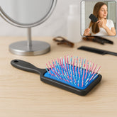 Ergonomic massage hair comb with protective ball-tipped bristles